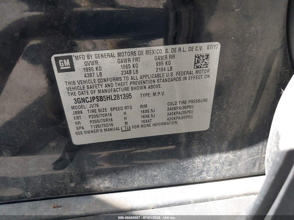 3GNCJPSB5HL281395 2017 CHEVROLET TRAX photo no. 9