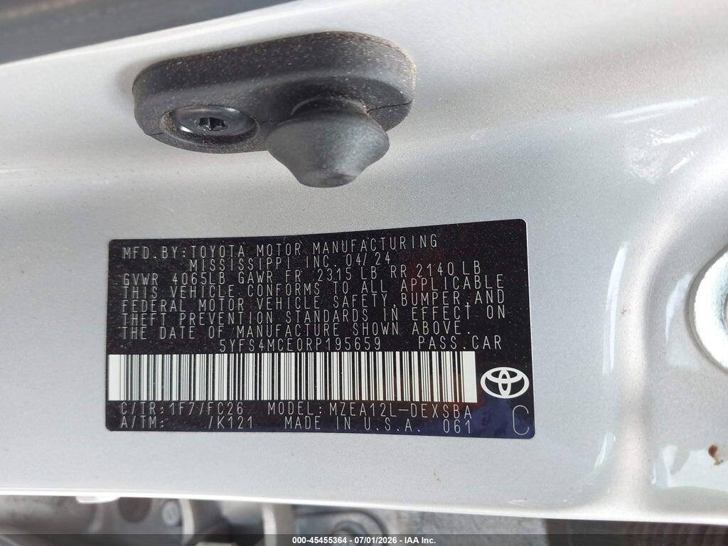 5YFS4MCE0RP195659 2024 TOYOTA COROLLA photo no. 9