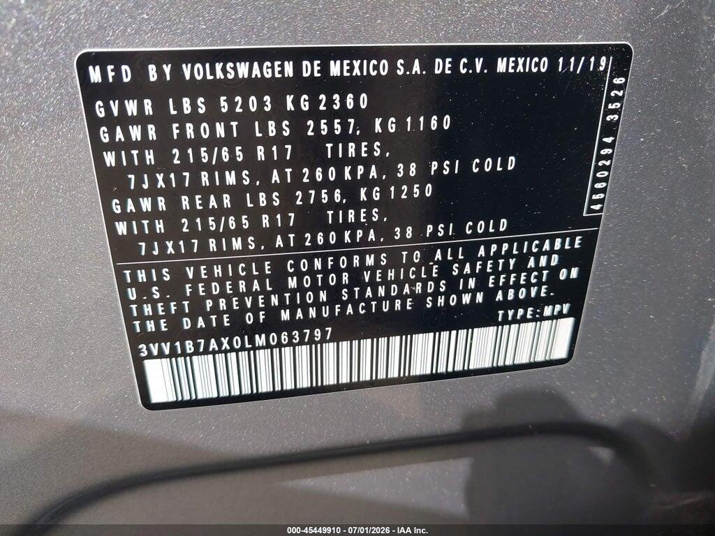 3VV1B7AX0LM063797 2020 VOLKSWAGEN TIGUAN photo no. 9
