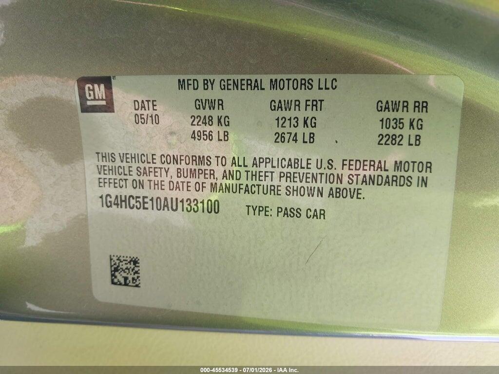 1G4HC5E10AU133100 2010 BUICK LUCERNE photo no. 9