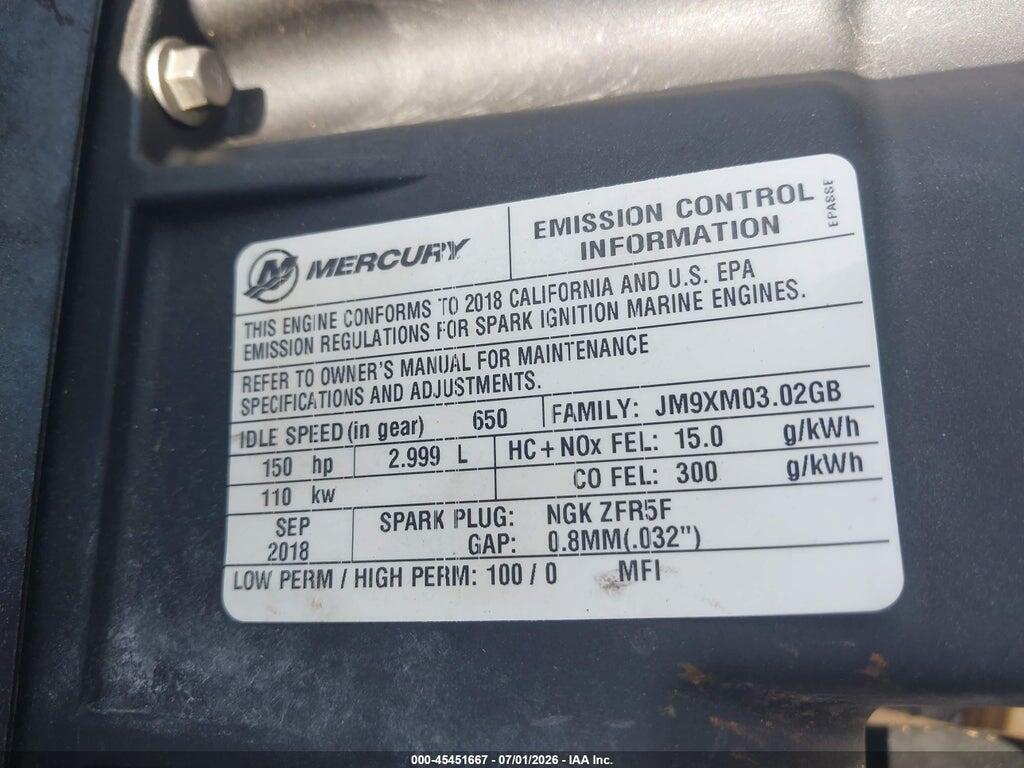 0000000002B606114 2019 MERCURY MOTOR photo no. 9