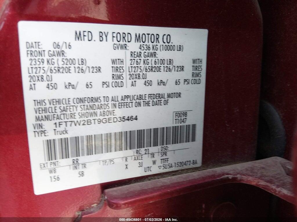 1FT7W2BT9GED35464 2016 FORD F-250 photo no. 9