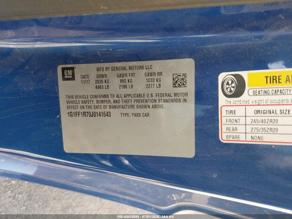 1G1FF1R79J0141643 2018 CHEVROLET CAMARO photo no. 9