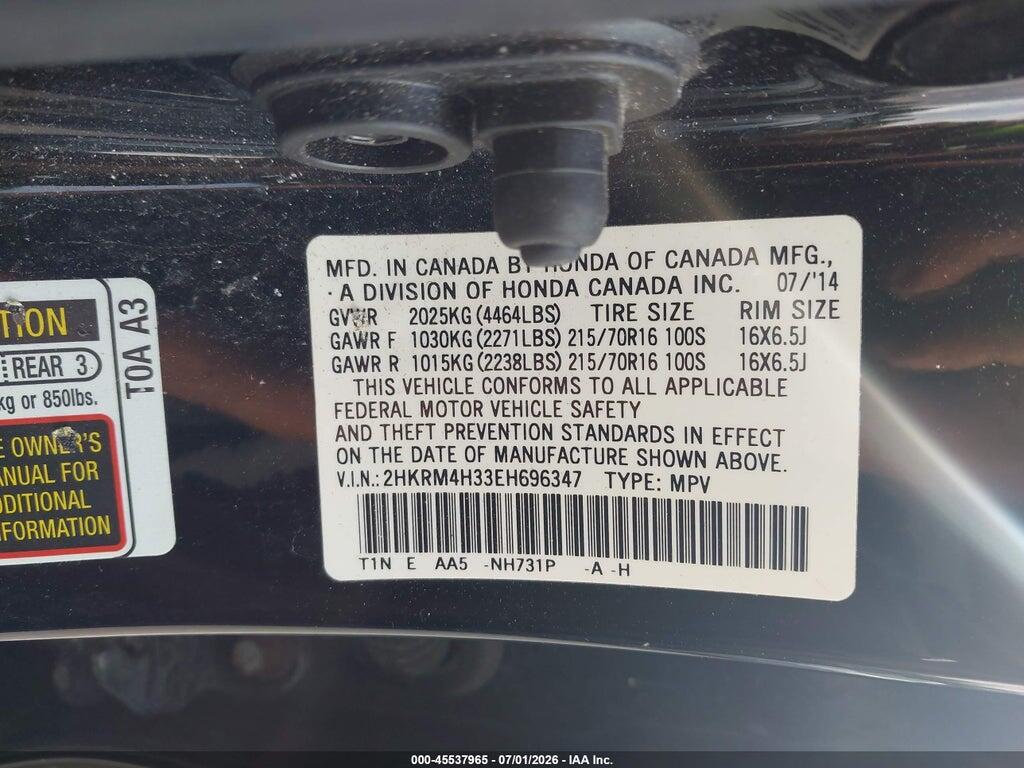 2HKRM4H33EH696347 2014 HONDA CR-V photo no. 9
