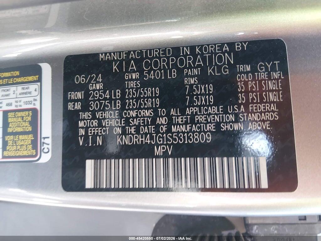 KNDRH4JG1S5313809 2025 KIA SORENTO HYBRID photo no. 9