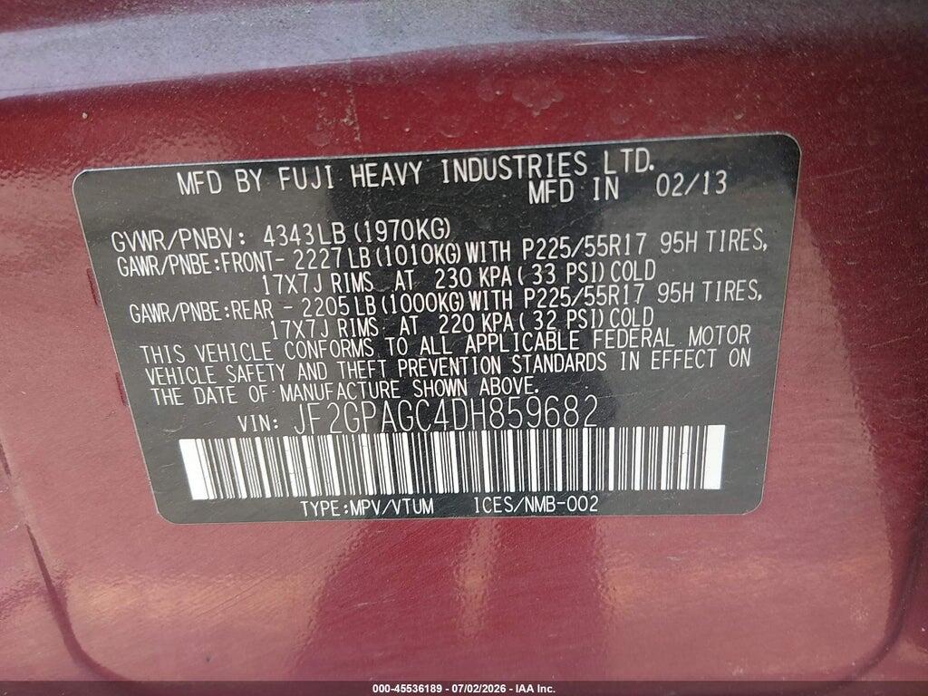JF2GPAGC4DH859682 2013 SUBARU XV CROSSTREK photo no. 9