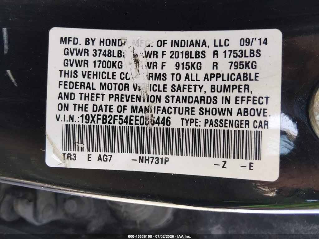 19XFB2F54EE086446 2014 HONDA CIVIC photo no. 9
