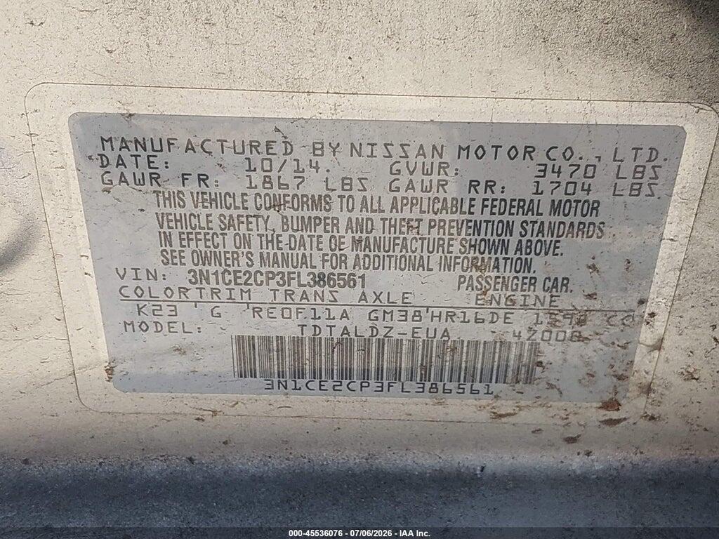 3N1CE2CP3FL386561 2015 NISSAN VERSA NOTE photo no. 9