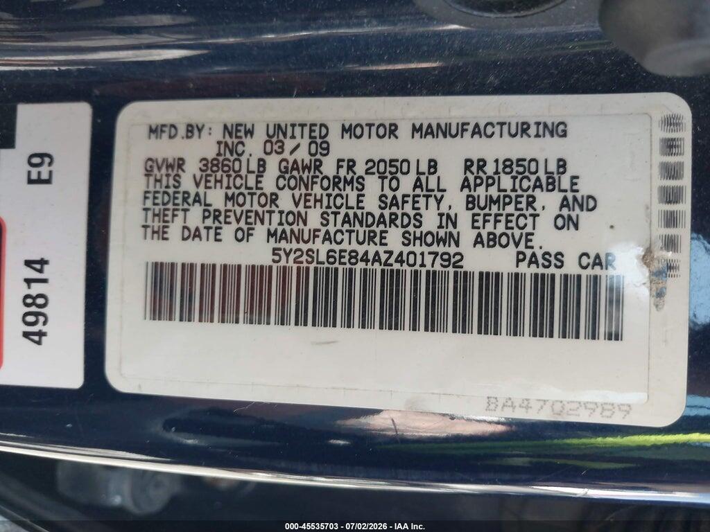 5Y2SL6E84AZ401792 2010 PONTIAC VIBE photo no. 9