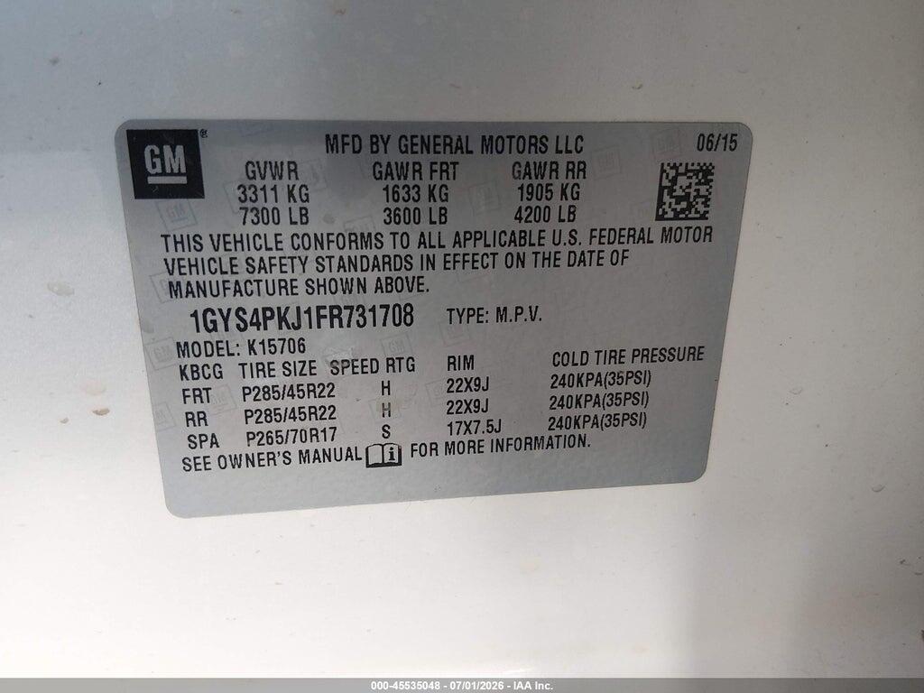 1GYS4PKJ1FR731708 2015 CADILLAC ESCALADE photo no. 9