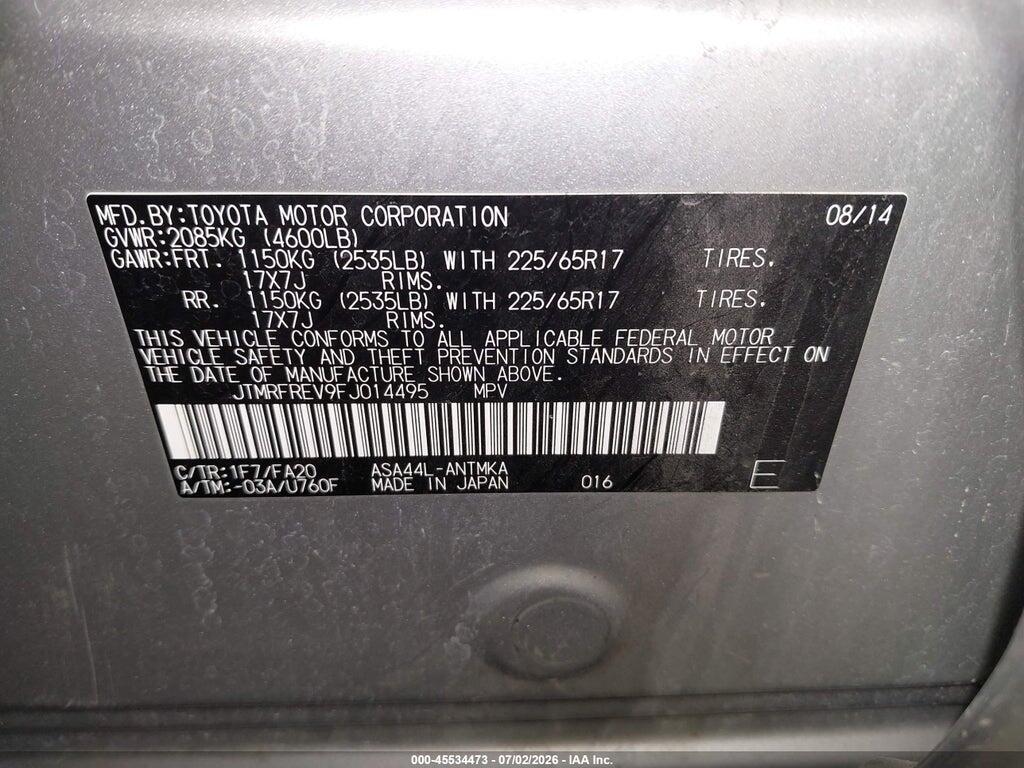 JTMRFREV9FJ014495 2015 TOYOTA RAV4 photo no. 9