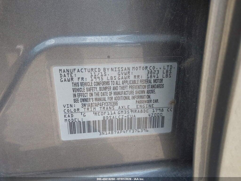 3N1AB7AP4FY376396 2015 NISSAN SENTRA photo no. 9