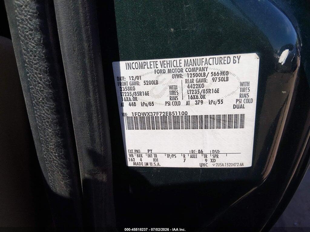 1FDWX37F72EB51100 2002 FORD F-350 photo no. 8