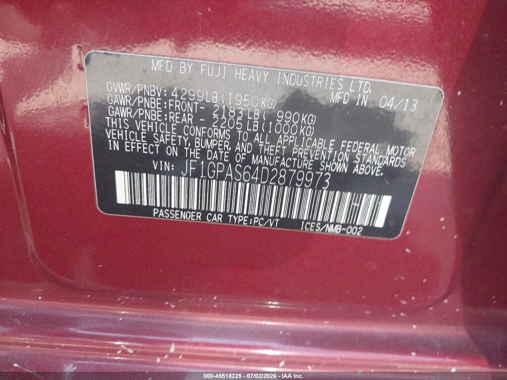JF1GPAS64D2879973 2013 SUBARU IMPREZA photo no. 9