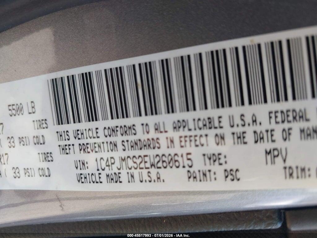 1C4PJMCS2EW260615 2014 JEEP CHEROKEE photo no. 9