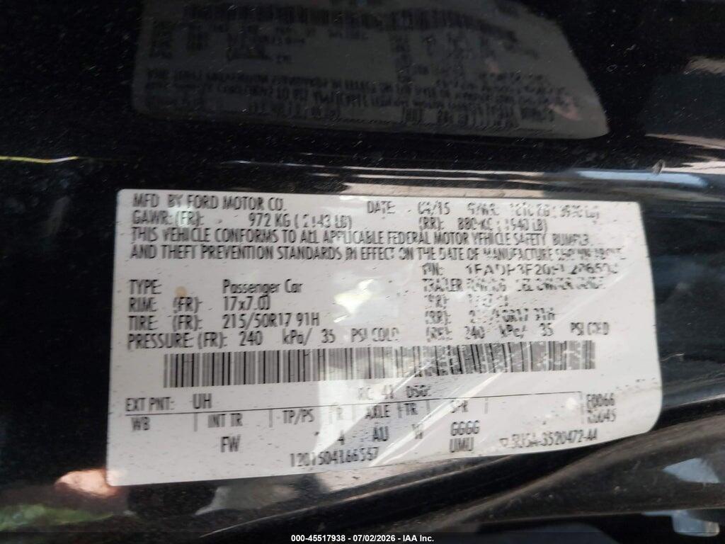 1FADP3F20FL286503 2015 FORD FOCUS photo no. 9