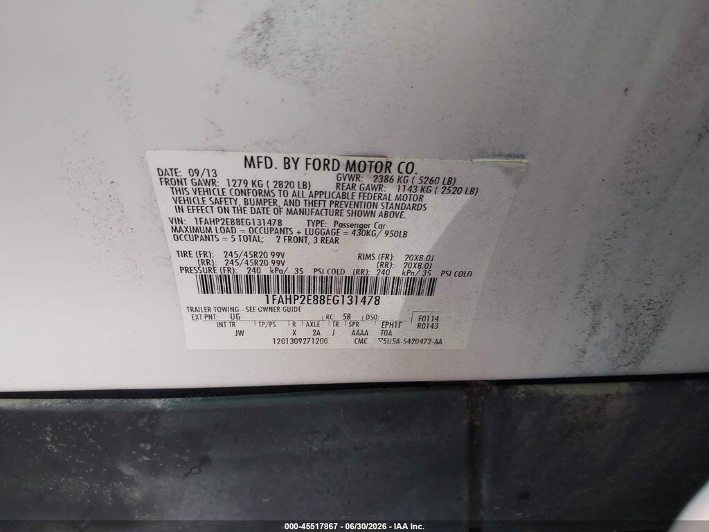 1FAHP2E88EG131478 2014 FORD TAURUS photo no. 9