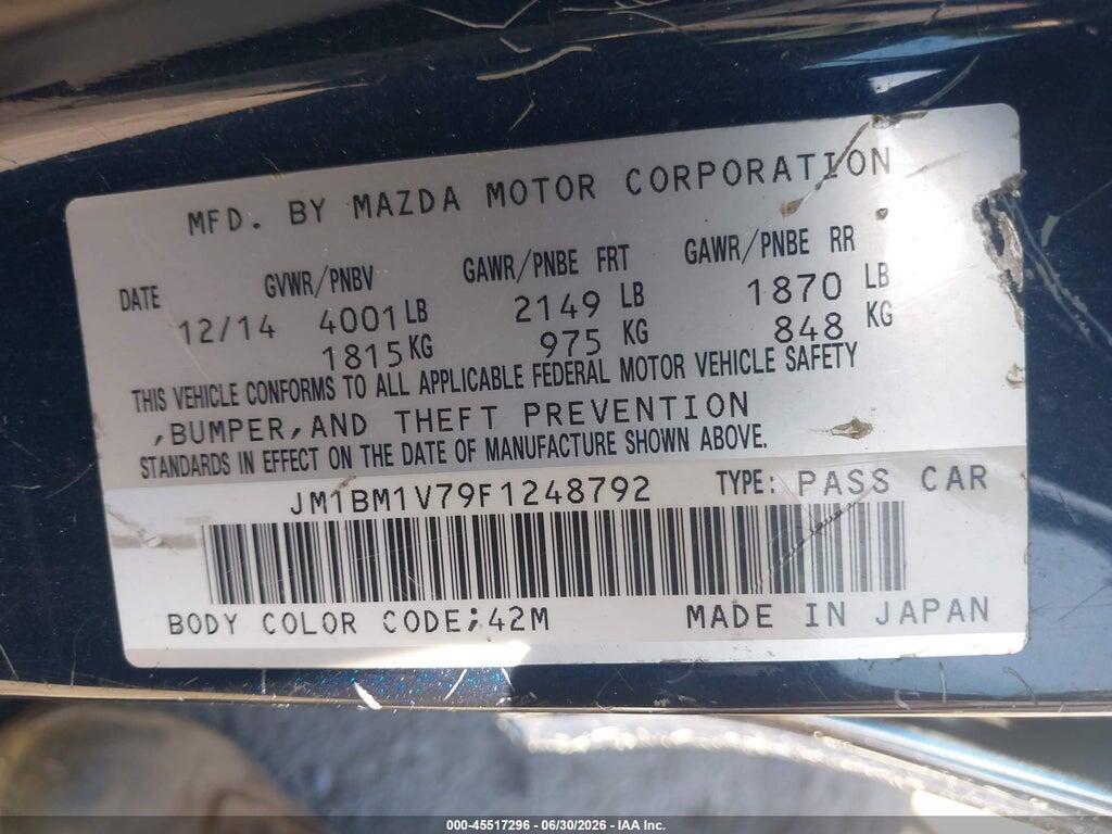 JM1BM1V79F1248792 2015 MAZDA MAZDA3 photo no. 9