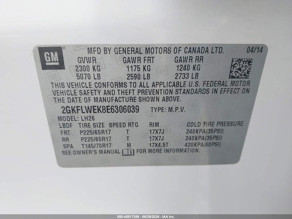2GKFLWEK8E6306039 2014 GMC TERRAIN photo no. 9