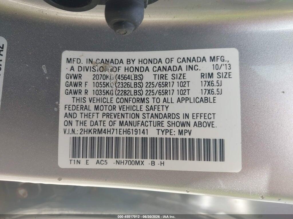 2HKRM4H71EH619141 2014 HONDA CR-V photo no. 9