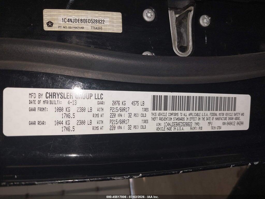 1C4NJDEB0ED528822 2014 JEEP COMPASS photo no. 9