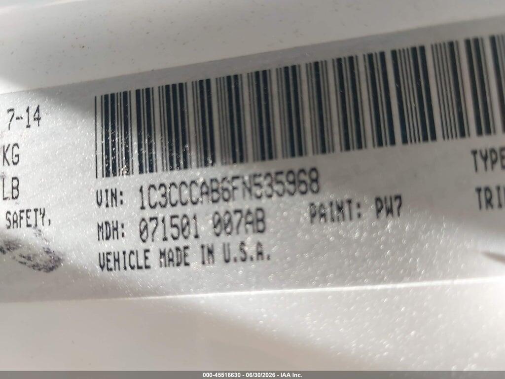 1C3CCCAB6FN535968 2015 CHRYSLER 200 photo no. 9