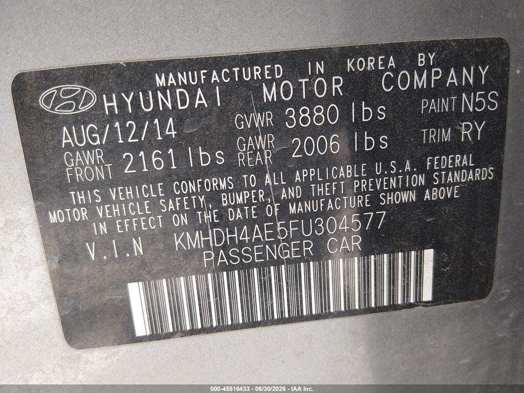 KMHDH4AE5FU304577 2015 HYUNDAI ELANTRA photo no. 9