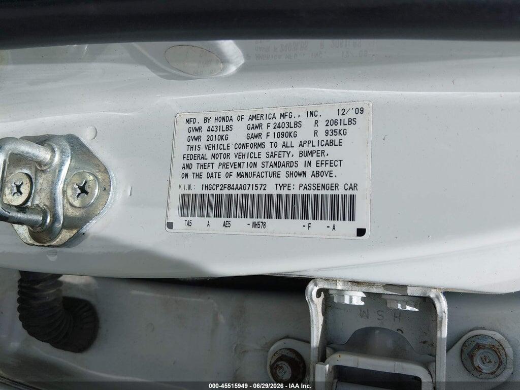 1HGCP2F84AA071572 2010 HONDA ACCORD photo no. 9