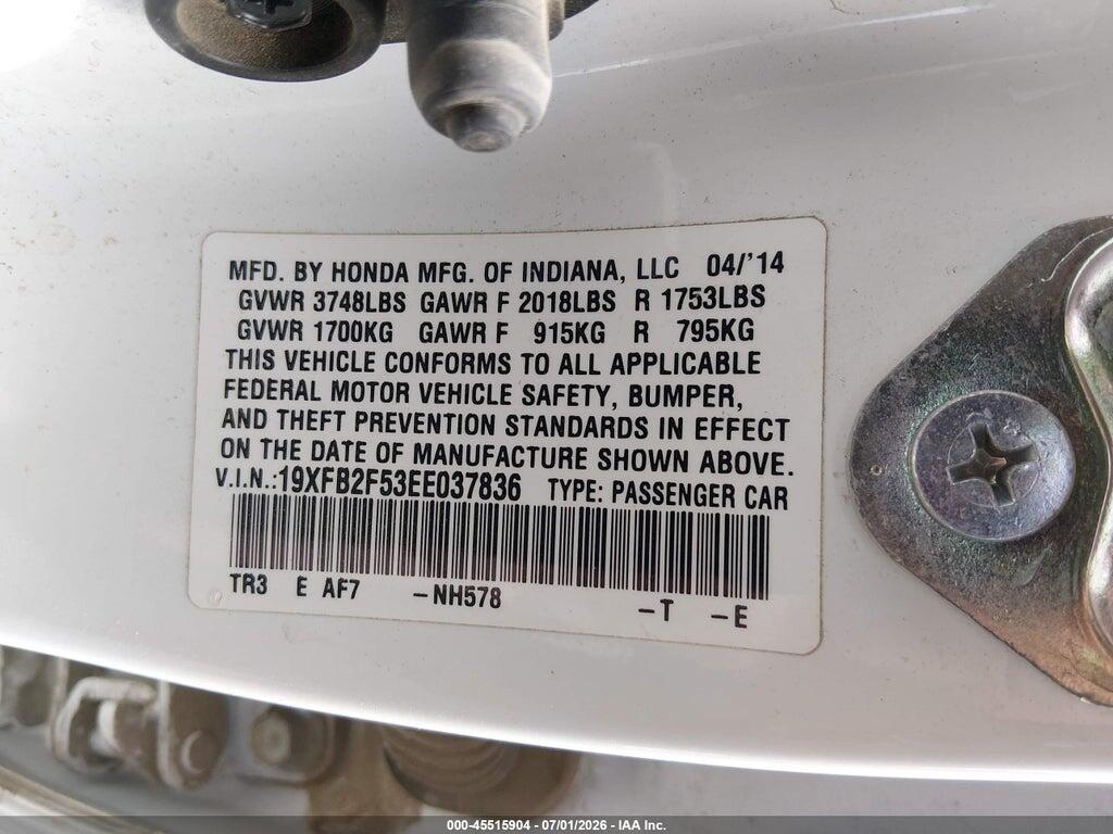 19XFB2F53EE037836 2014 HONDA CIVIC photo no. 9