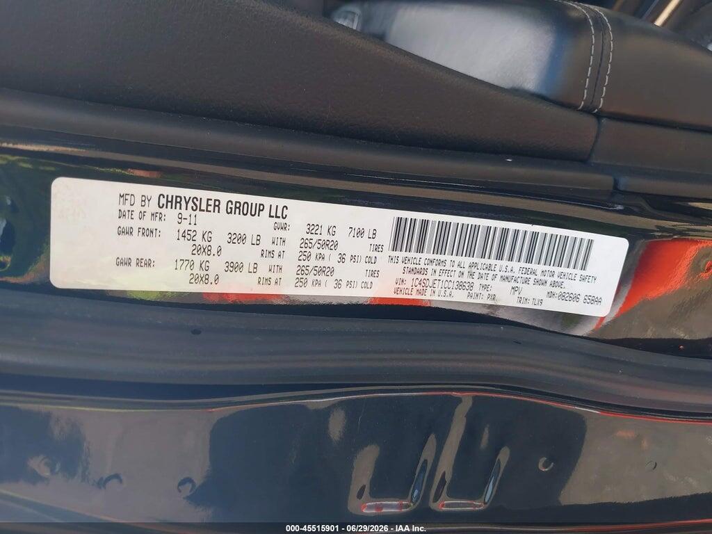 1C4SDJET1CC138638 2012 DODGE DURANGO photo no. 9
