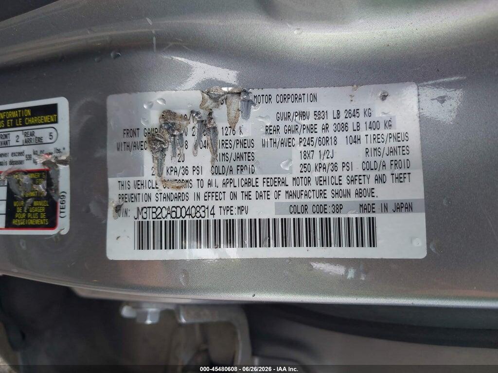JM3TB2CA6D0408314 2013 MAZDA CX-9 photo no. 9