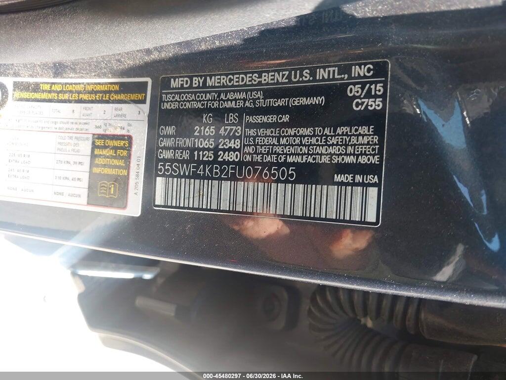 55SWF4KB2FU076505 2015 MERCEDES-BENZ C 300 photo no. 9