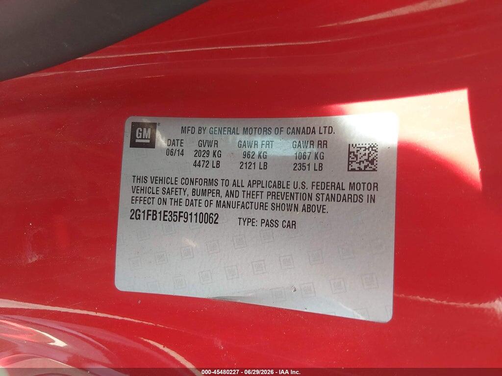2G1FB1E35F9110062 2015 CHEVROLET CAMARO photo no. 9