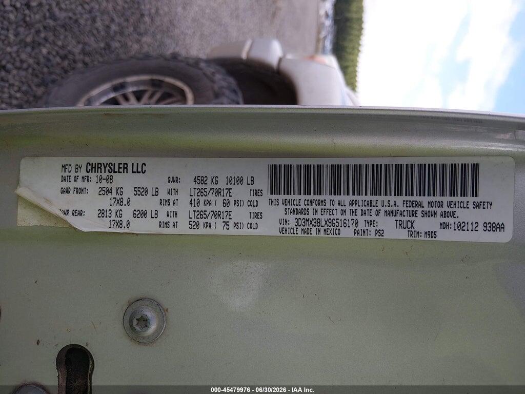 3D3MX38LX9G516170 2009 DODGE RAM 3500 photo no. 8