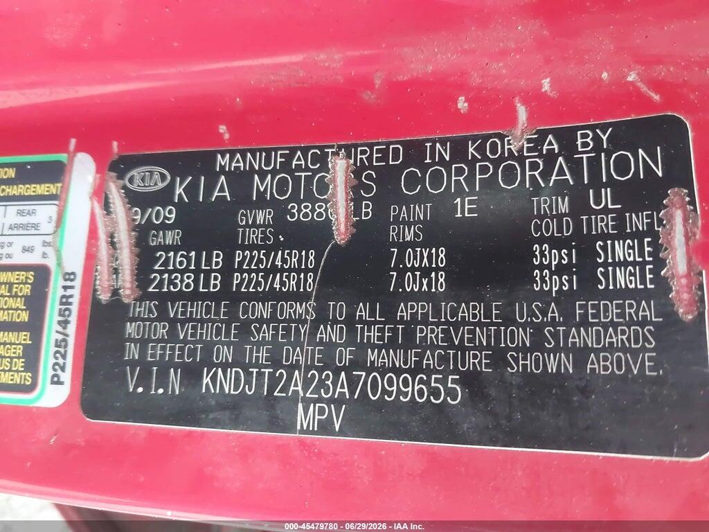 KNDJT2A23A7099655 2010 KIA SOUL photo no. 9