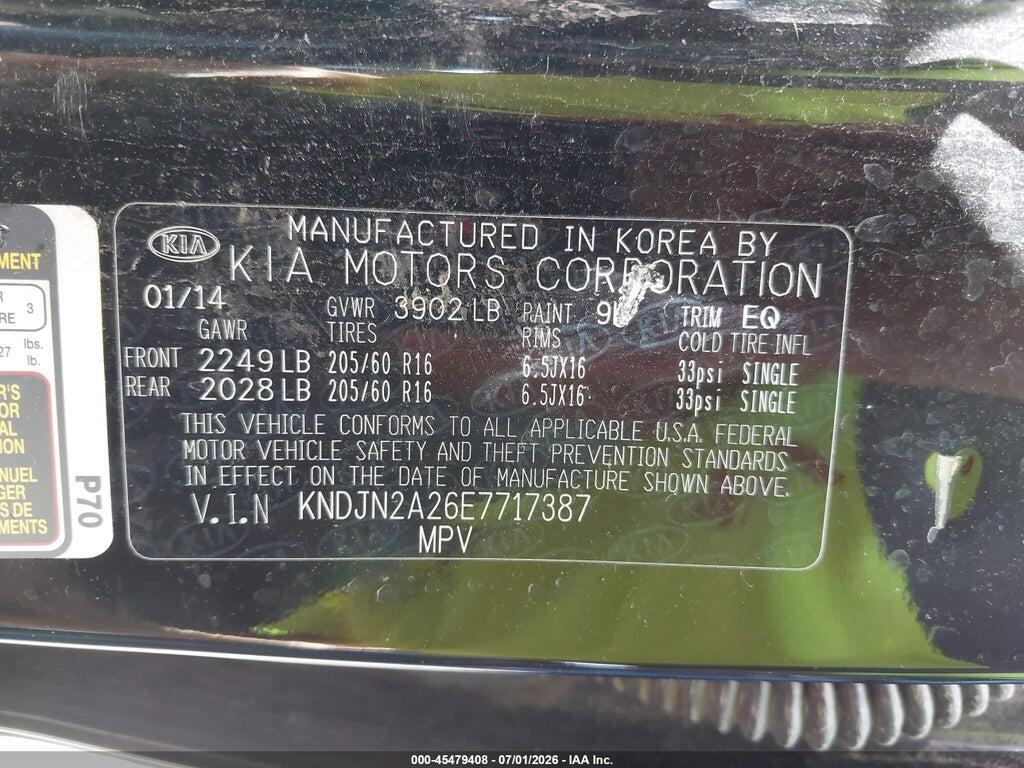 KNDJN2A26E7717387 2014 KIA SOUL photo no. 9