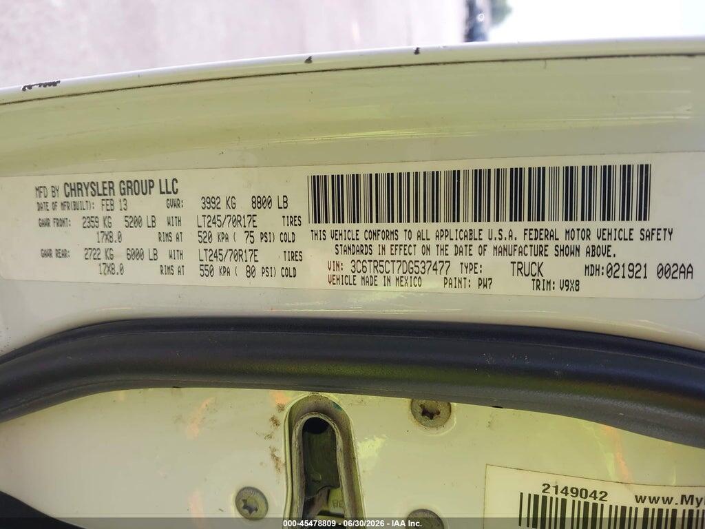 3C6TR5CT7DG537477 2013 RAM 2500 photo no. 9
