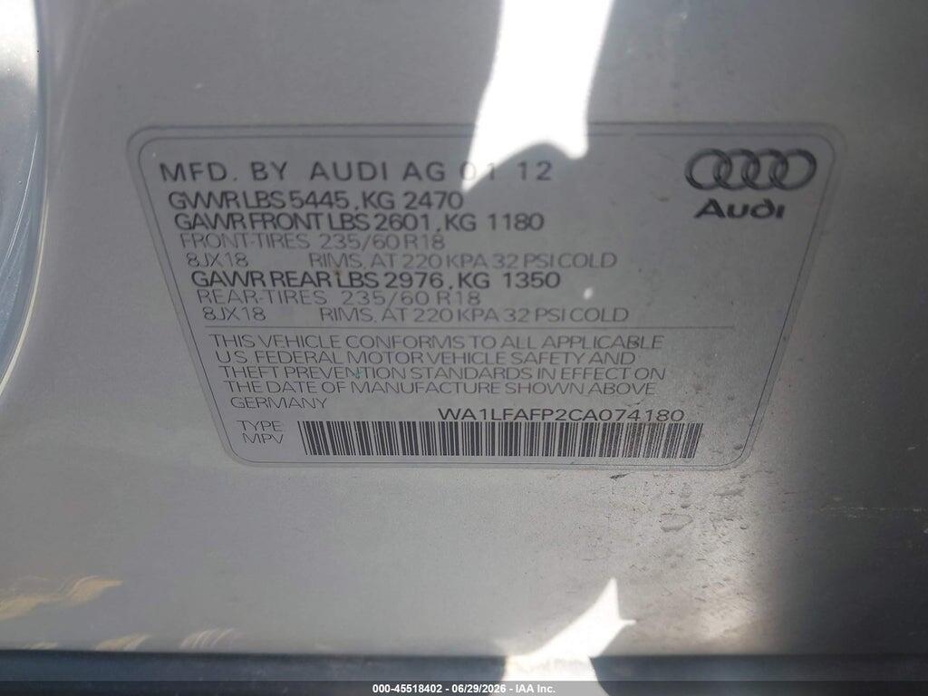 WA1LFAFP2CA074180 2012 AUDI Q5 photo no. 9
