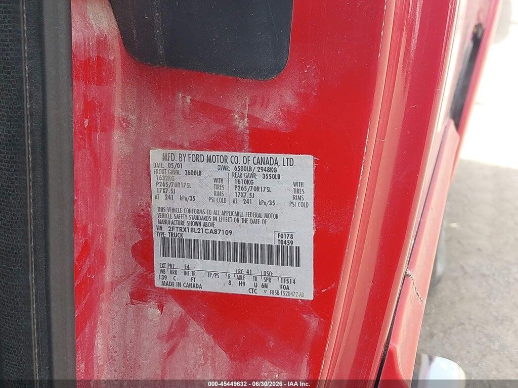 2FTRX18L21CA87109 2001 FORD F-150 photo no. 9