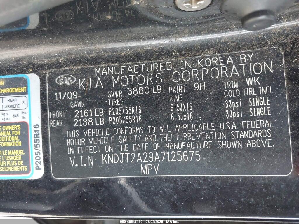 KNDJT2A29A7125675 2010 KIA SOUL photo no. 9