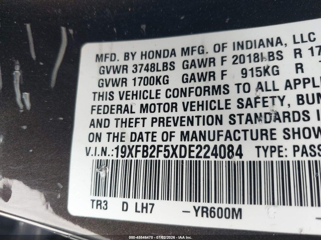 19XFB2F5XDE224084 2013 HONDA CIVIC photo no. 9