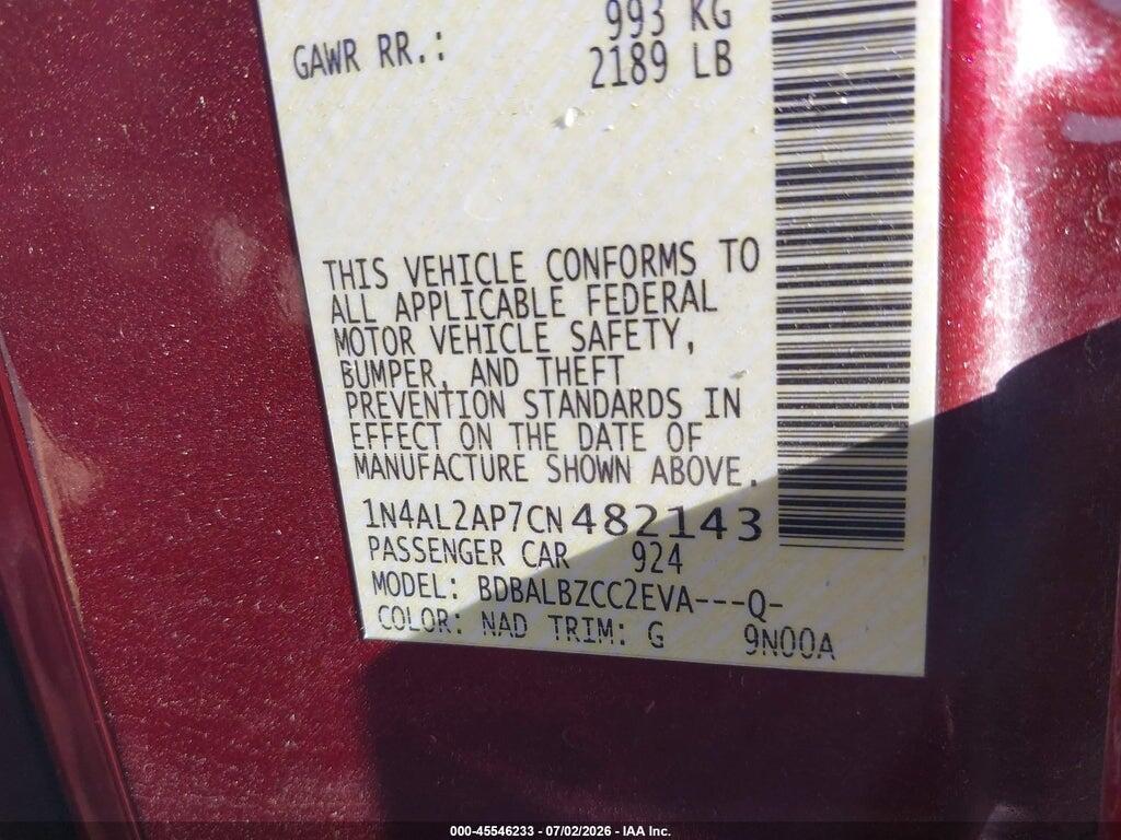 1N4AL2AP7CN482143 2012 NISSAN ALTIMA photo no. 9