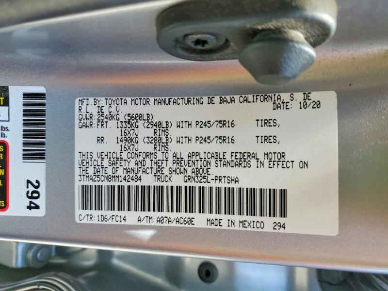 3TMAZ5CN8MM142484 2021 TOYOTA TACOMA photo no. 12