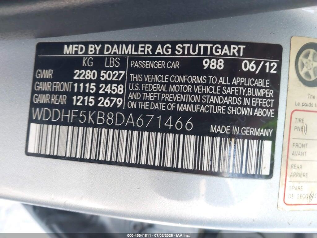 WDDHF5KB8DA671466 2013 MERCEDES-BENZ E 350 photo no. 9