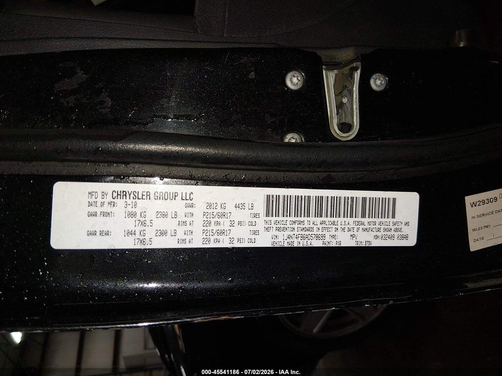 1J4NT4FB6AD578699 2010 JEEP COMPASS photo no. 9