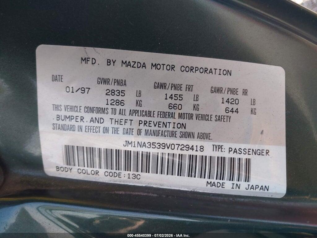 JM1NA3539V0729418 1997 MAZDA MX-5 MIATA photo no. 9