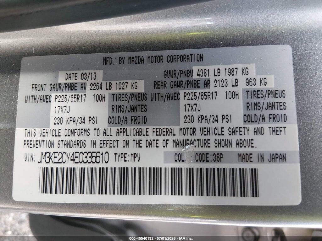 JM3KE2CY4E0335610 2014 MAZDA CX-5 photo no. 9
