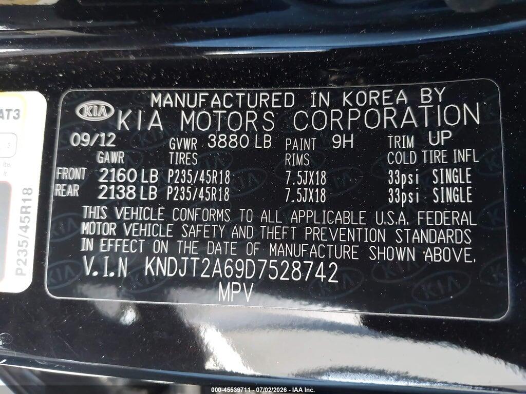 KNDJT2A69D7528742 2013 KIA SOUL photo no. 9