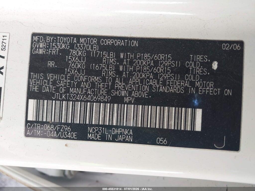 JTLKT324X64069849 2006 SCION XB photo no. 9