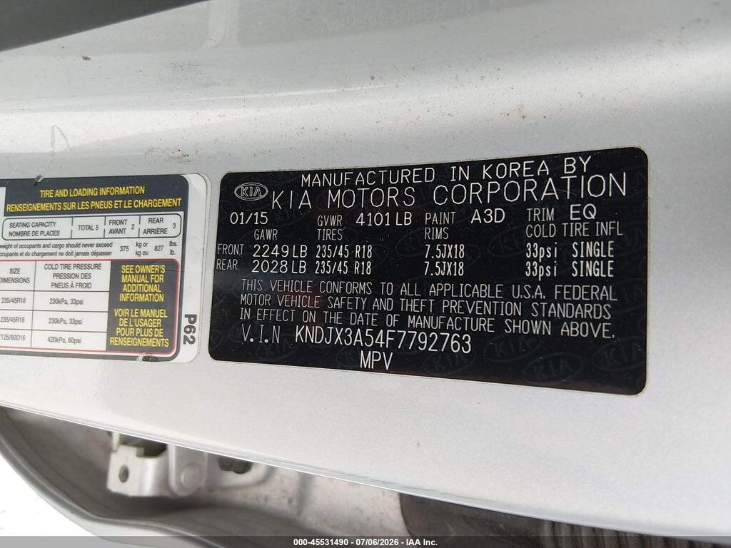 KNDJX3A54F7792763 2015 KIA SOUL photo no. 9
